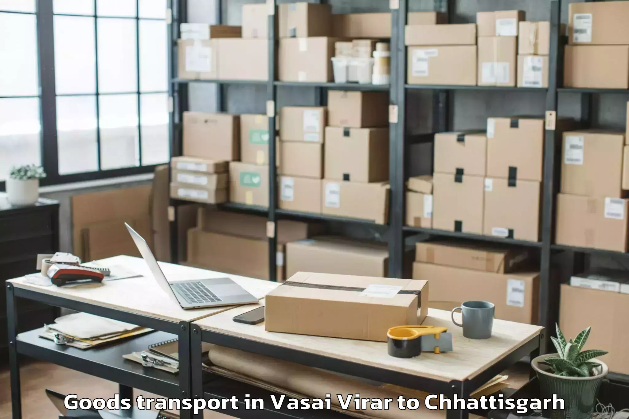 Efficient Vasai Virar to City Center Mall Raipur Goods Transport